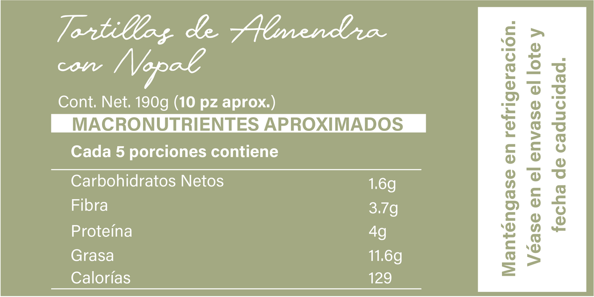 Tortillas de Almendra con Nopal Keto Foodology