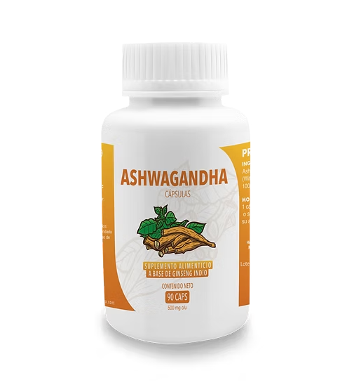 Contenedor de 90 cápsulas de ashwaganda Foodology