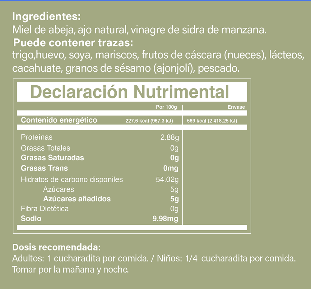 
                  
                    Ajo fermentado con miel de abeja
                  
                